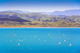Fototapeta Na sufit - sea landscape with hills, location - Wellington, North Island, New Zealand