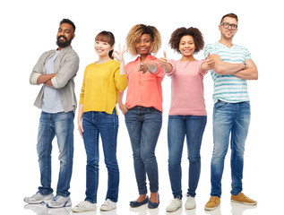 Wall Mural - international group of happy smiling people