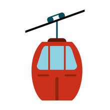 Red Cable Car Transport Vector Illustration Eps 10