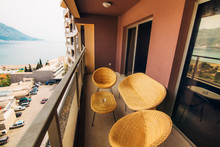 Furniture On The Balcony Of The Apartment In Montenegro.