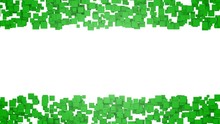 Abstract Background With Green Squares. Graphic Illustration With Free Space For Design Or Text. 3D Rendering.