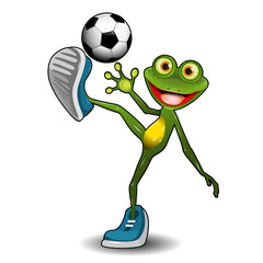 Wall Mural - Frog with a Soccer Ball