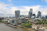Fototapeta Londyn - London on the River Thames from Tower Bridge, United Kingdom