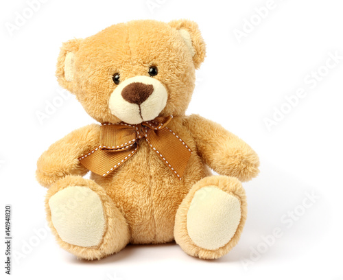 Fotomural toy teddy isolated on white background