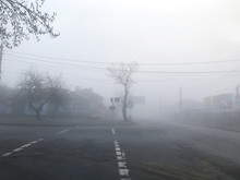 Morning City, Fog, Traffic Light.