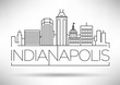 Minimal Indianapolis Linear City Skyline with Typographic Design