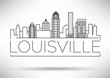 Minimal Louisville Linear City Skyline with Typographic Design