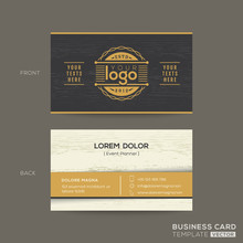 Business Card With Wood Pattern Background