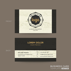 business card with wood pattern background