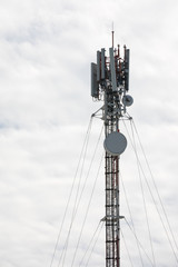 Large tower with data transmission equipment