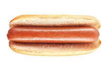 Hot Dog With Big Sausage Isolated On White Background