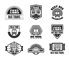 Bus trip and trvel tour badge logo