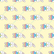 Seamless pattern with sleeping Easter bunny