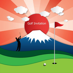 Wall Mural - Golf invitation flyer template graphic design