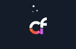 cf c f  pink purple white blue alphabet letter logo icon template