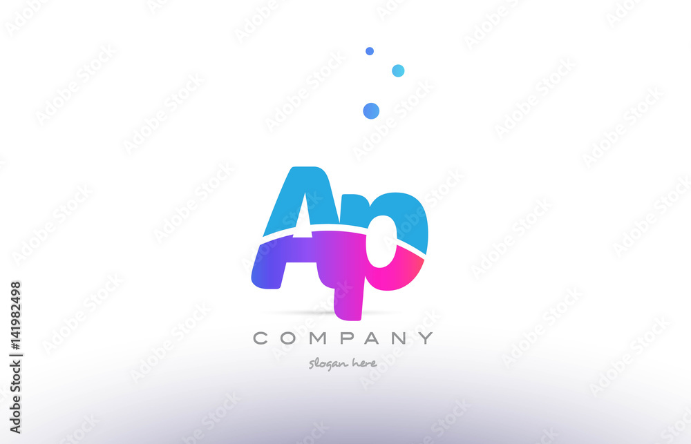 Stock-Vektorgrafik „ap a p pink blue white modern alphabet letter logo ...