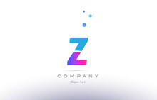 Z Pink Blue White Modern Alphabet Letter Logo Icon Template