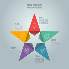 Infographic business concept with 5 options, steps or processes.