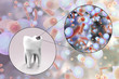 © Dr_Microbe - Tooth with decay, dental caries and close-up view of microbes which cause caries, 3D illustration