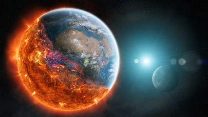 Wall Mural - the end of planet earth 3d rendering elements of this image furnished by nasa