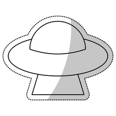 Wall Mural - UFO saucer space flying outline vector illustration eps 10