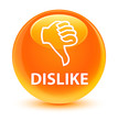 Dislike glassy orange round button