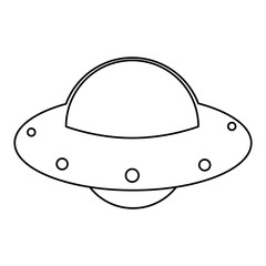 Wall Mural - UFO spaceship fly image outline vector illustration eps 10