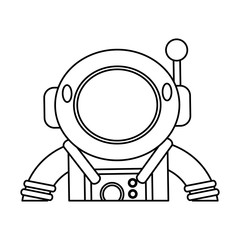 Wall Mural - astronaut suit helmet space outline vector illustration eps 10