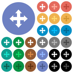 Sticker - Move tool round flat multi colored icons