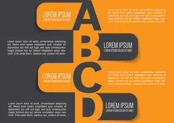 Fototapete - Business brochure background design with ABCD labels