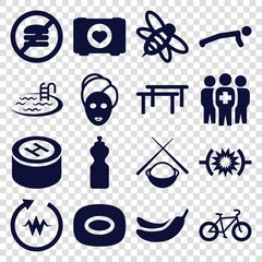 Wall Mural - Set of 16 healthy filled icons