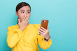 © chajamp - Woman look at smartphone and she shocked