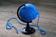 © canonmark2 - blue ball of yarn on a stand for the Globe