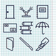 Poster - Set of 9 open outline icons