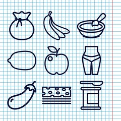 Sticker - Set of 9 diet outline icons