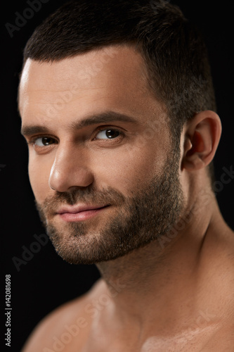 Closeup Portrait Of Handsome Sexy Man With Beautiful Face Buy
