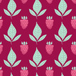 vector raspberry seamless pattern. background, pattern, fabric design, wrapping paper, cover. Vintage hand drawn illustration