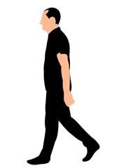 Wall Mural -  silhouette of a man walking, side view