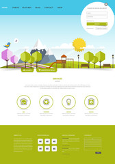 Wall Mural - green colorful eco website template, vector illustration.
