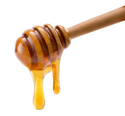 honey dripping isolated on a white background