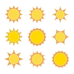 Wall Mural - set of flat sun icons. vector illustration.