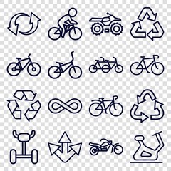 Wall Mural - Set of 16 cycle outline icons