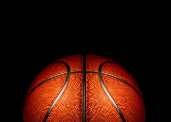 Wall Mural - basketball on black background.