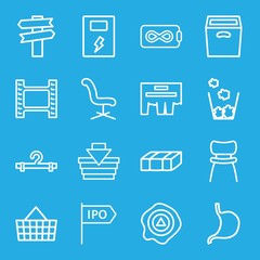 Sticker - Set of 16 empty outline icons