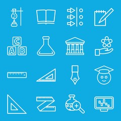 Sticker - Set of 16 education outline icons