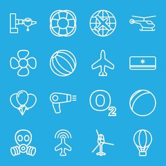 Poster - Set of 16 air outline icons