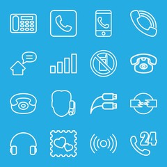 Wall Mural - set of 16 phone outline icons