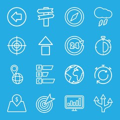 Poster - Set of 16 arrow outline icons