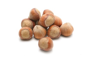 Hazelnuts. isolated on a white background