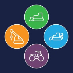 Poster - Set of 4 tractor outline icons